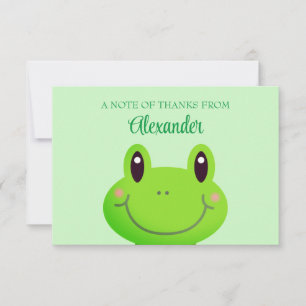 Carte De Remerciements Diplômé de maternelle Grenouille verte