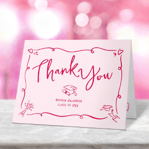 Carte De Remerciements Diplôme de style gribouillis dessiné à la main rou