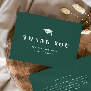 Carte De Remerciements Diplôme de type minimal avec cap et gland