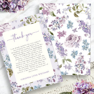 Carte De Remerciements Diplôme Fleur Sauvage Violette