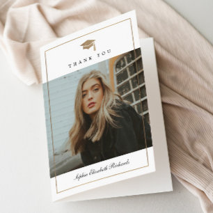 Carte De Remerciements Diplôme photo simple et élégant