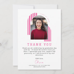 Carte De Remerciements Diplôme rose 2-Photo