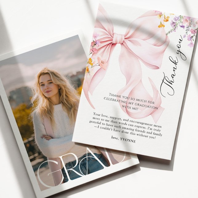 Carte De Remerciements Diplôme Ruban Rose (Créateur téléchargé)