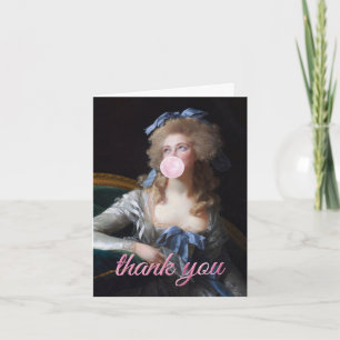 Carte De Remerciements Discrète au bubble-gum rose