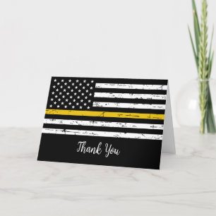 Carte De Remerciements Dispatcher Thin Yellow Line Fire Police