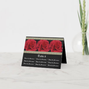 Carte De Remerciements Disposition des tables en rose rouge