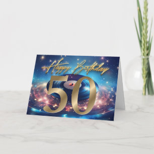 Carte De Remerciements Disque vinyle vintage Joyeux 50e anniversaire