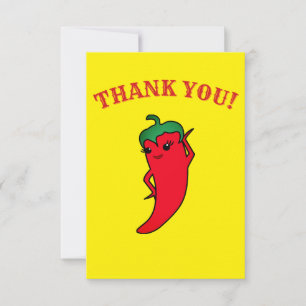 Carte De Remerciements Divine Poivron Rouge Kawaii