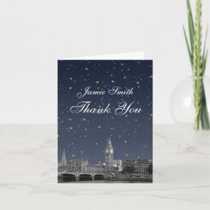 Carte De Remerciements DIY BG London UK Skyline Starry Night Thank You