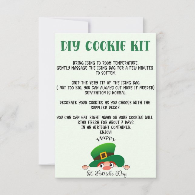 Carte De Remerciements do-it-yourself COOKIE KIT INSTRUCTIONS, JOUR DE LA (Devant)