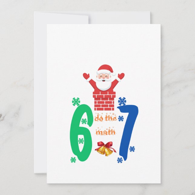 Carte De Remerciements Do The Math 67 Meme Christmas (Devant)