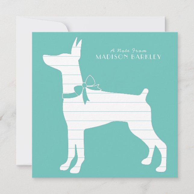 Carte De Remerciements Dobermann Pinscher Chien Chien Puppy Dobie (Devant)