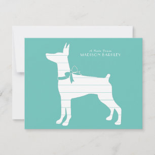 Carte De Remerciements Dobermann Pinscher Chien Chiot