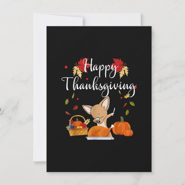 Carte De Remerciements Dog Turkey Happy Thanksgiving (Devant)