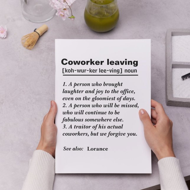 Carte De Remerciements Don d'adieu pour votre collègue de départ (Personalized Coworker Leaving Card - The Perfect Farewell Gift for Your Departing Colleague
)