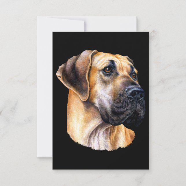 Carte De Remerciements Don de chien| Grand Dane Visage Portrait Cool Chie (Devant)