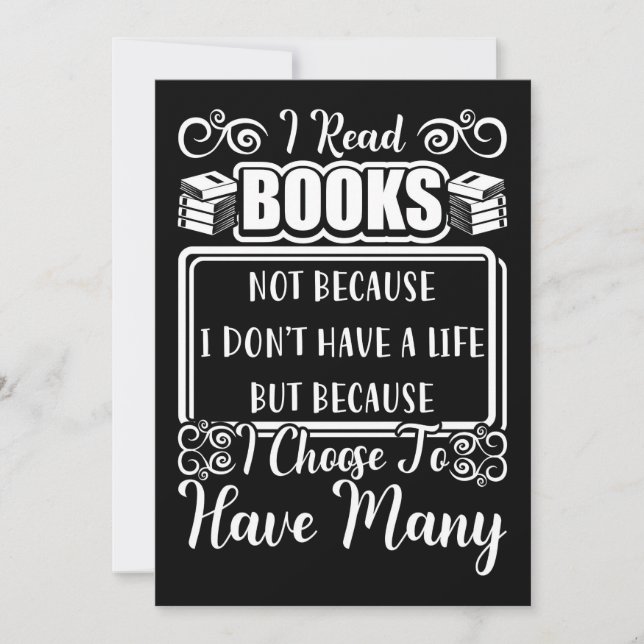 Carte De Remerciements Don de lecteur J'ai beaucoup de livres (Devant)
