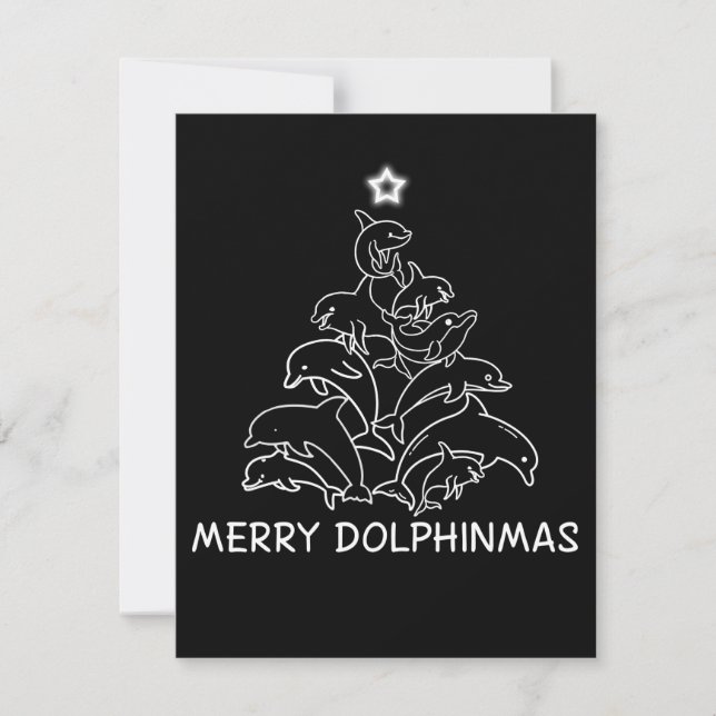 Carte De Remerciements Don Dolphin Lover| Joyeux sapin de Noël Dolphin (Devant)