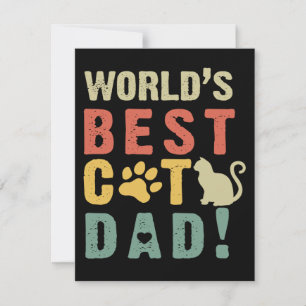 Carte De Remerciements Don Papa Monde.Le meilleur.Chat. Papa !