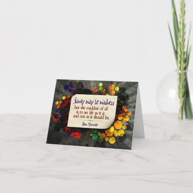 Carte De Remerciements Don Quichotte Inspirationnelle "Folie" (Devant)