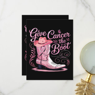 Carte De Remerciements Donnez le coup de pied au cancer du sein Ruban ros