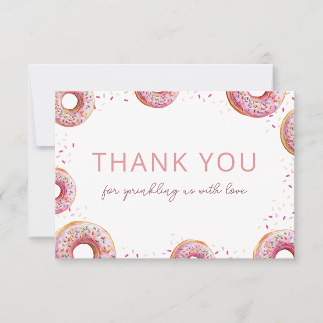 Carte De Remerciements Donut Baby Sprinkle Girl (Devant)