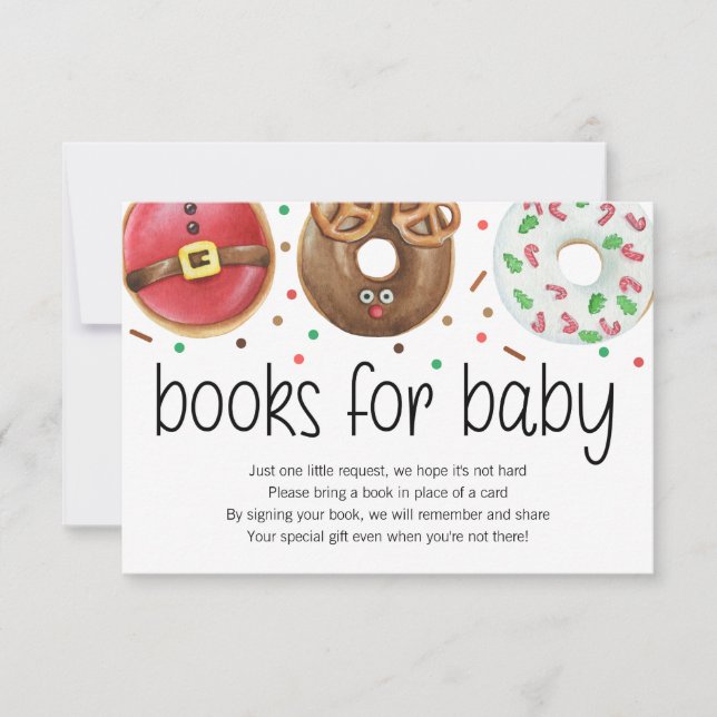 Carte De Remerciements Donut de Noël Bébé Sprinkles Livres pour Baby Card (Devant)