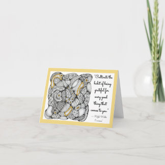 Carte De Remerciements Doodle Dessiné à la Main avec Citation Abstraite