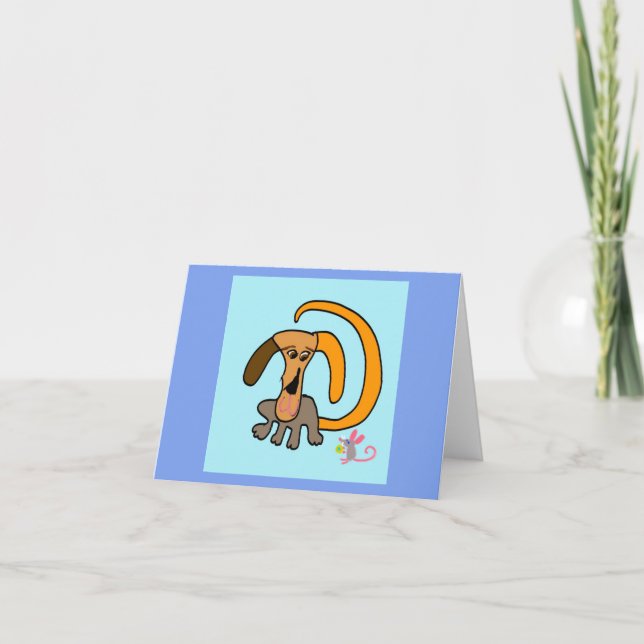 Carte De Remerciements Doogie Chien 🐶 Et Moosie Souris 🐭  (Devant)
