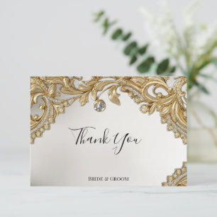Carte de remerciements d'or décoratif