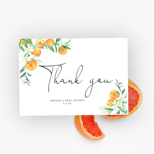 Carte de remerciements d'oranges aquarelles (Créateur téléchargé)