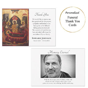 Carte De Remerciements Dormition de la Théotokos Funérailles Orthodoxes