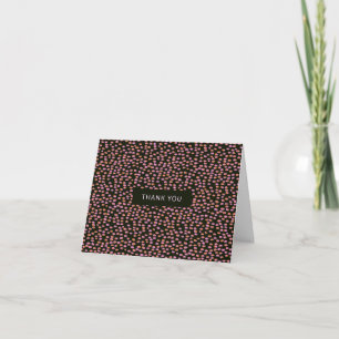 Carte De Remerciements Dots Abstraits de rose et d'orange