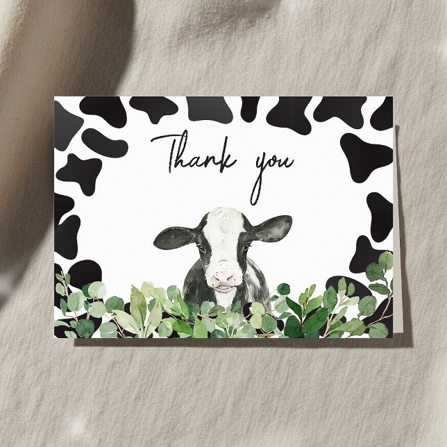 Carte De Remerciements Dou shower Sainte Vache de verdure  (Créateur téléchargé)