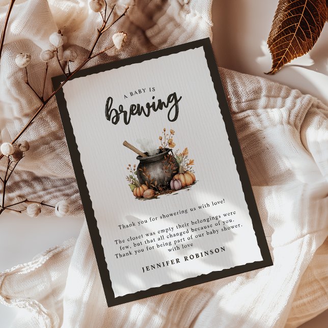 Carte De Remerciements Douce Baby Brasse Fête Prénatale d'Halloween (Créateur téléchargé)