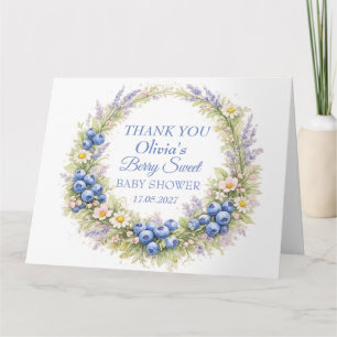 Carte De Remerciements Douce Baby Shower Blueberry Bébé Fille Garçon