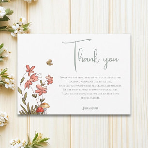 Carte De Remerciements Douce Baby Shower Fleurie Papillon