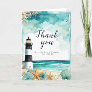 Carte De Remerciements Douce Baby Shower Thème Phare Marin