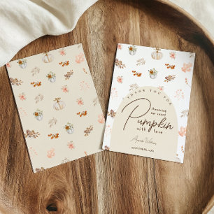 Carte De Remerciements Douce Chute de Feuilles Florales pour Baby Shower