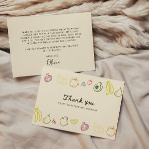 Carte De Remerciements Douce comme la Mariée fait Main Shower Bridale