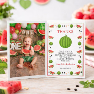 Carte De Remerciements Douce Fête d'anniversaire de 1 an sur le thème Pas