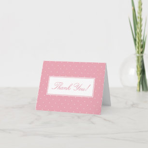 Carte De Remerciements Douce Fête de Bébé Rose à Points Simples