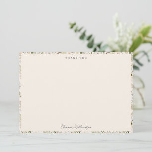 Carte De Remerciements Douce Fête de Mariage Bohème avec Feuillage
