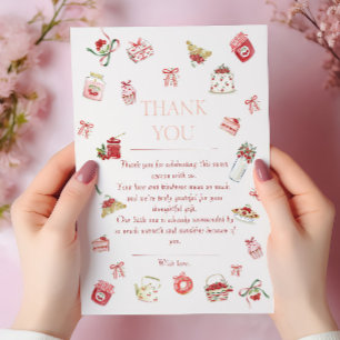 Carte De Remerciements Douce Fête de Naissance à l'aquarelle de Cerise De