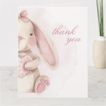 Douce Fête de Naissance de Lapin Aquarelle Rose 