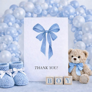 Carte De Remerciements Douce Fête de Naissance Garçon Arc-en-Ciel Bleu