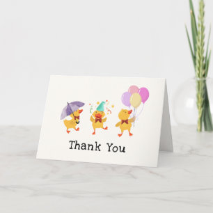 Carte De Remerciements Douce Fête Fantaisiste Bébé Caneton Baby Shower