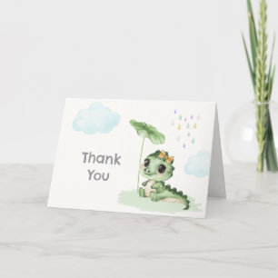 Carte De Remerciements Douce goutte de pluie Baby Shower Petit Dragon