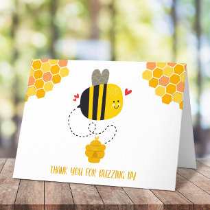 Carte De Remerciements Douce Kawaii Bumble Bee Anniversaire Buzday par