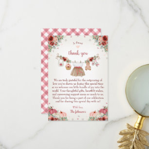 Carte De Remerciements Douce petite citrouille Baby Shower d'automne